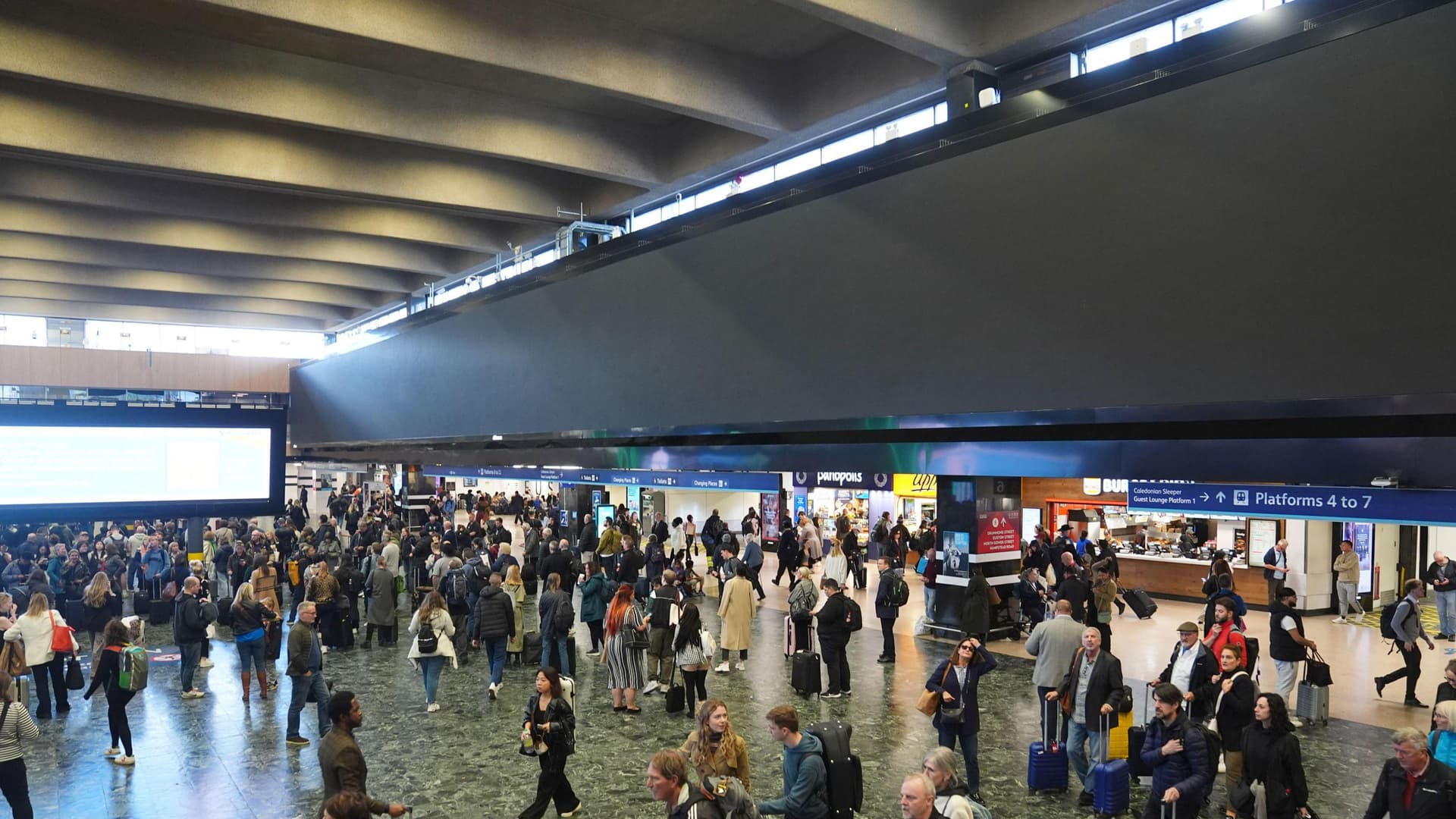 Euston station lockers outside view