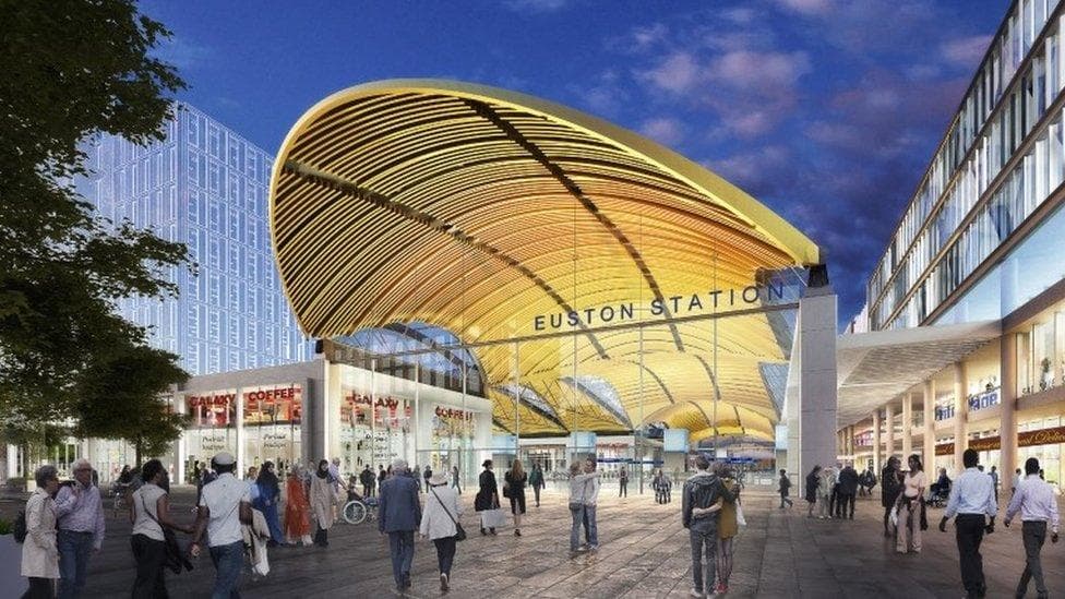 Traveler storing suitcase near Euston Station